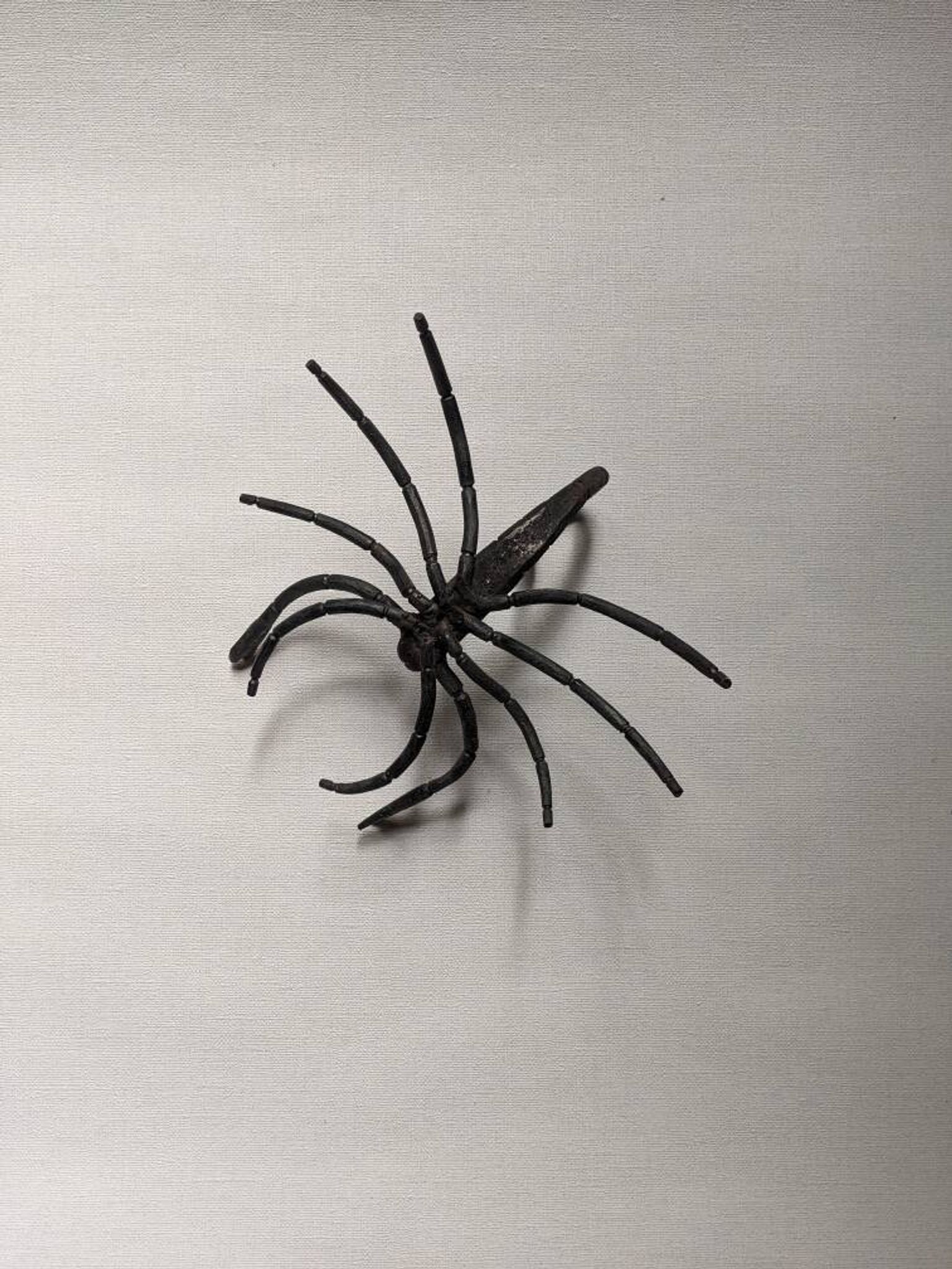 Handcrafted metal scorpion sculpture, curiosity cabinet, arthropod object