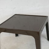 Fiberglass table, brown, France, circa 1970