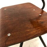 Vintage industrial children's chair, school chair, Dutch design