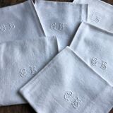6 napkins, cotton damask, monogram