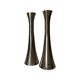 Ensemble de 2 bougeoirs brossés bougeoirs en métal vintage de couleur argent des années 1970