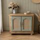 Renovated vintage sideboard in caning and sage green.