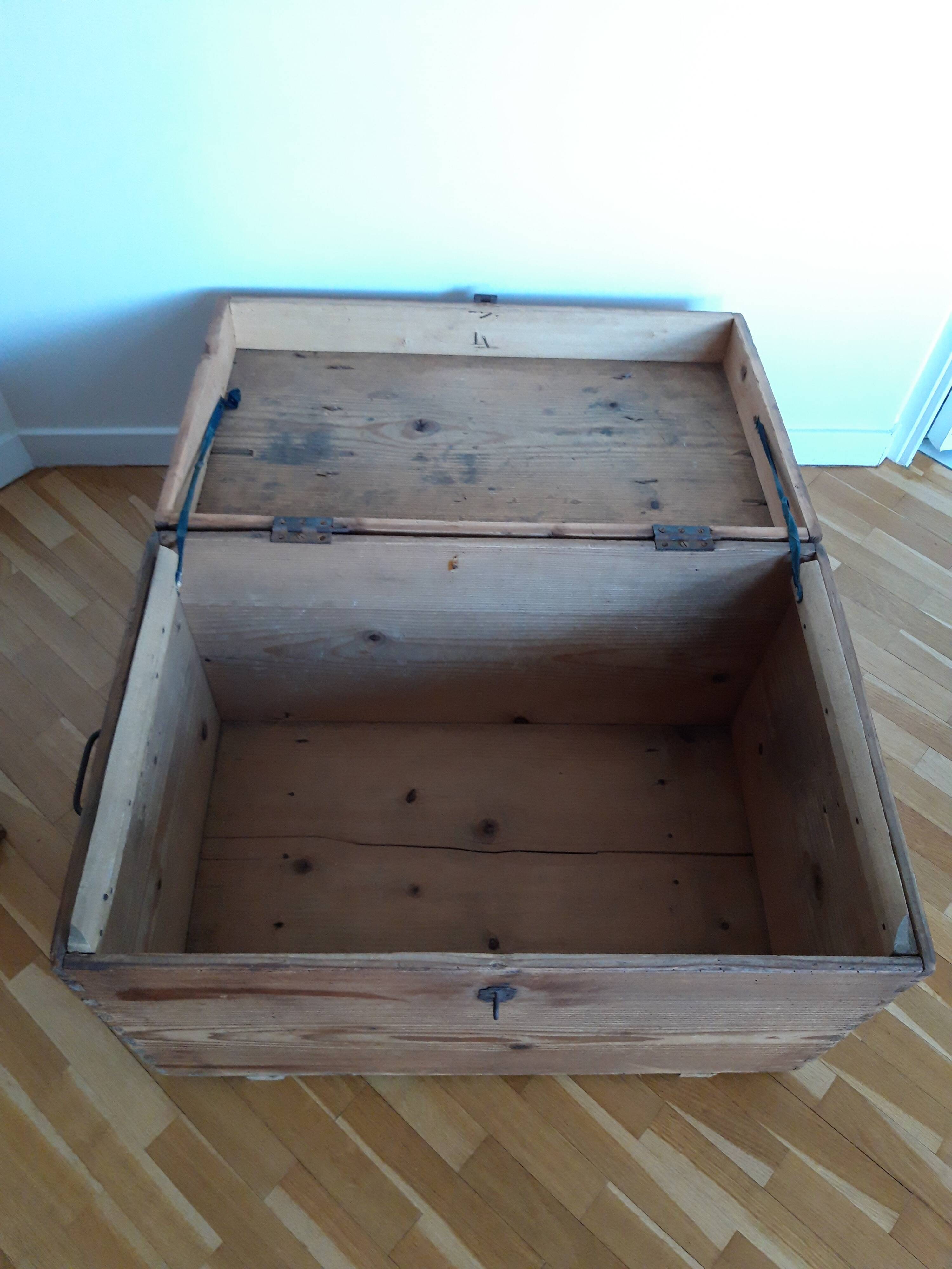 Old solid pine chest