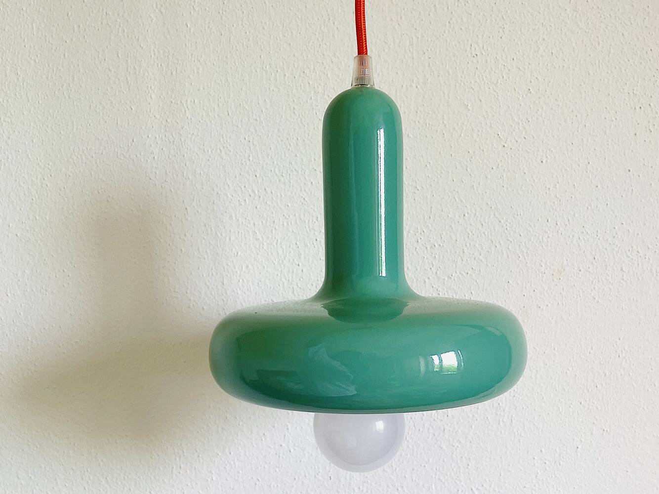 Green metal pendant light