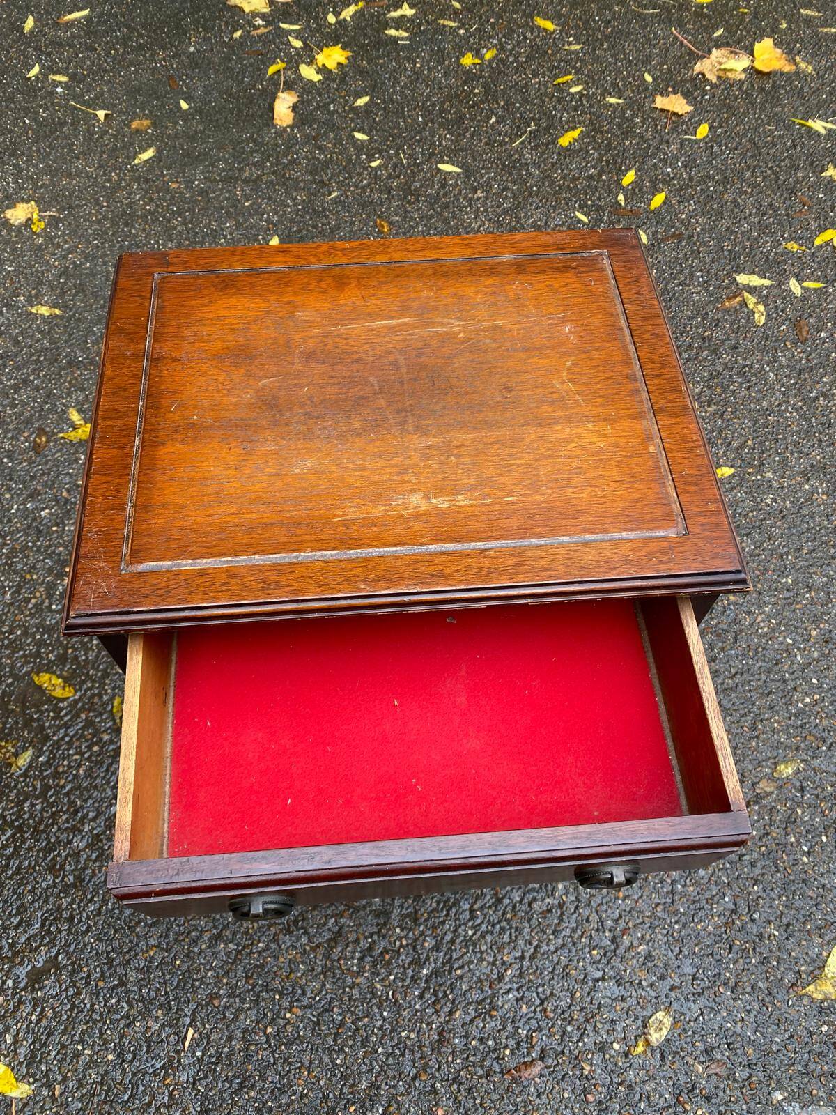 English Chippendale wooden bedside table