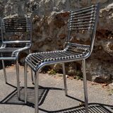Pair of Sandow chrome chairs by René Herbst