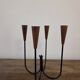 Scandinavian teak and metal candlestick