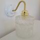 Porcelain, brass and glass wall lamp