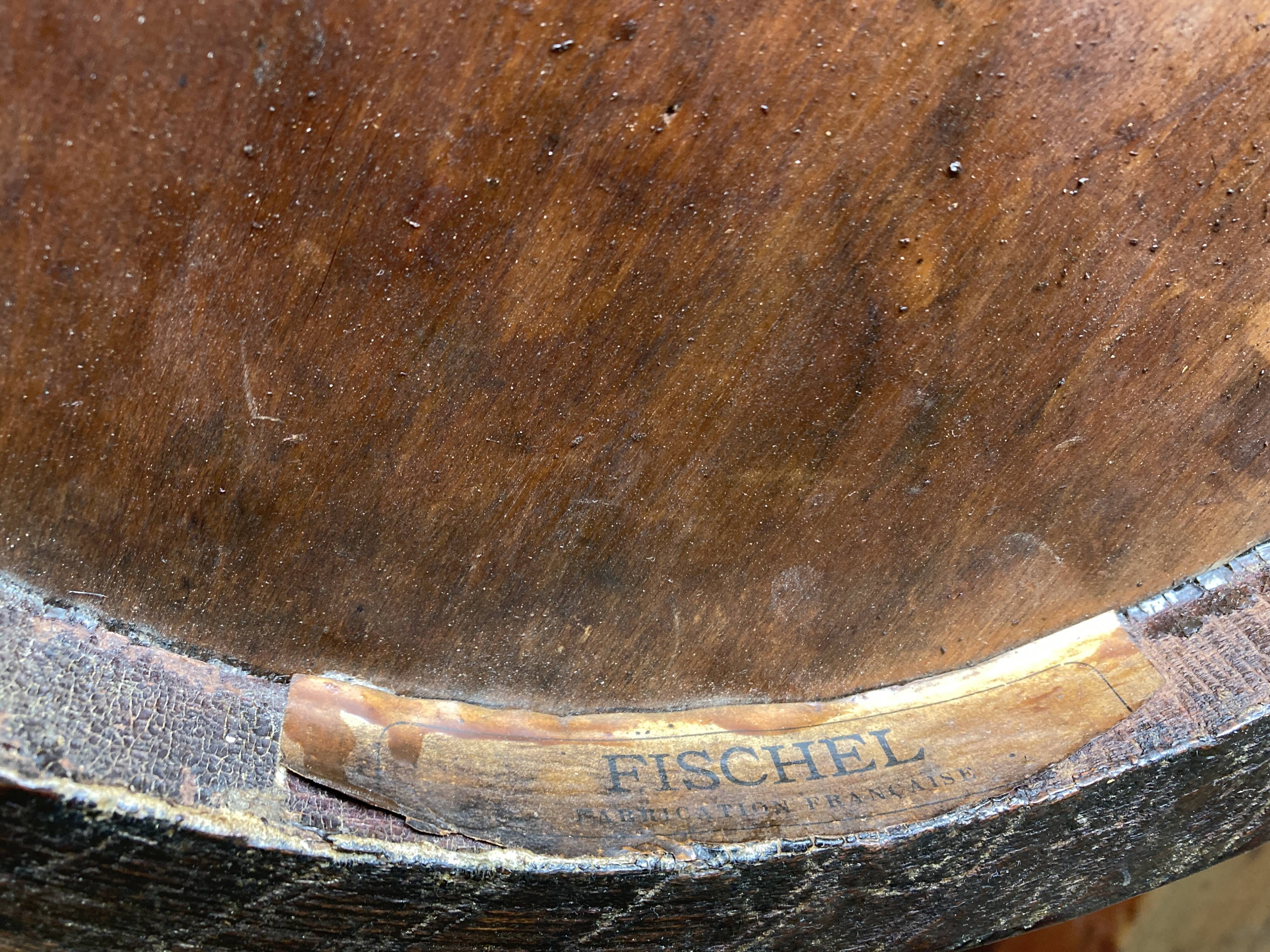 Set of 4 Fischel bistro chairs in bent wood gendarme hat 1920