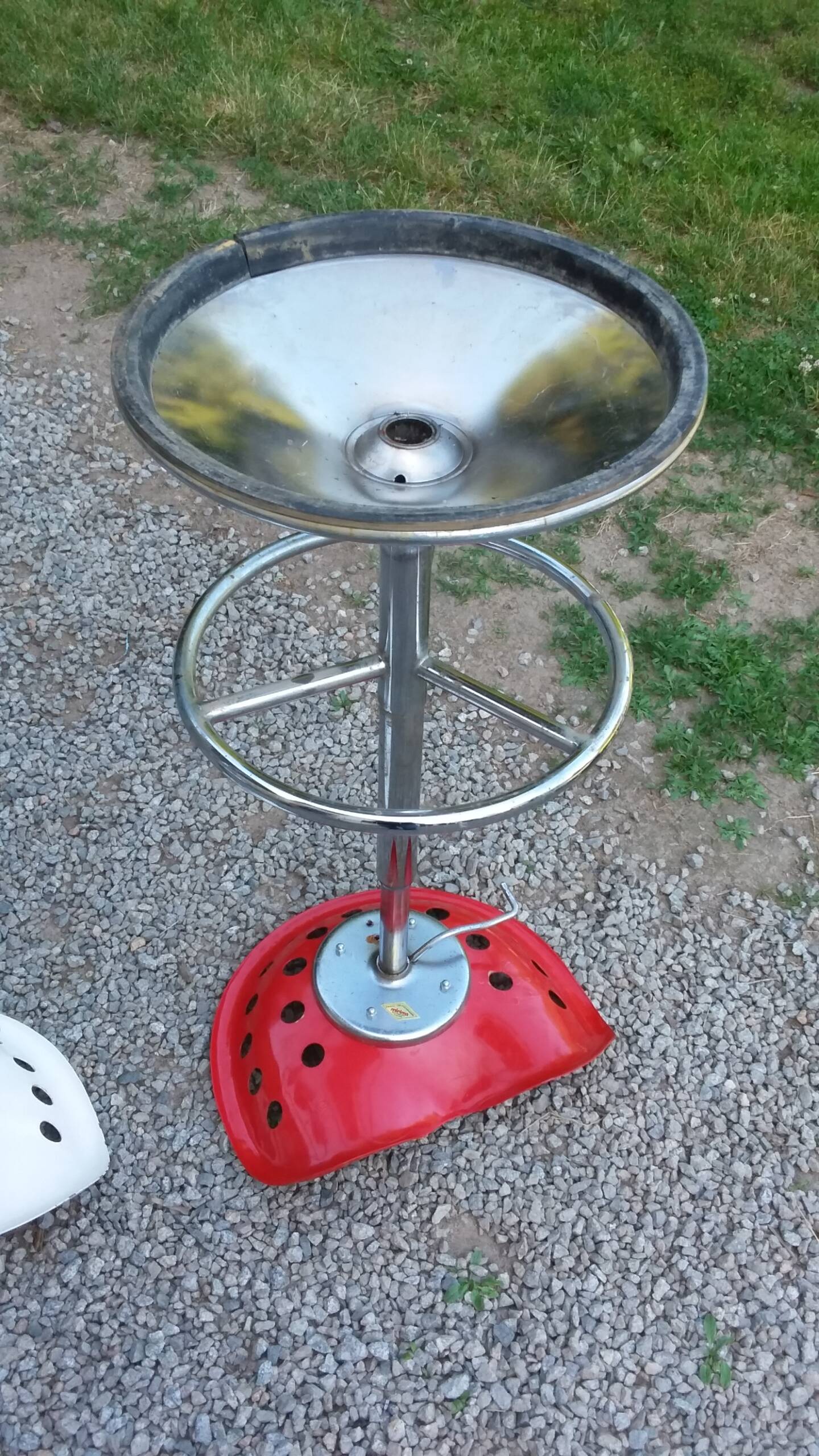 Pair of Etienne Fermigier designer stools, Mirima mower model, publisher