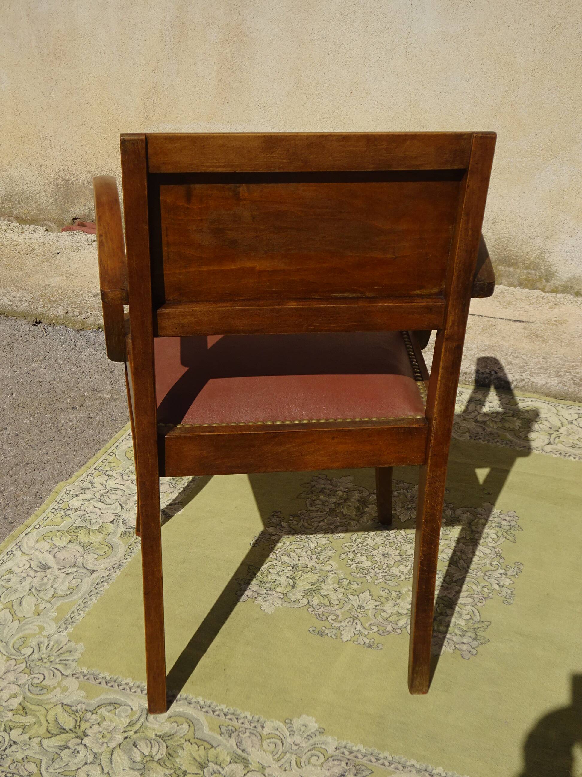 Art Deco bridge chair and 2 matching chairs