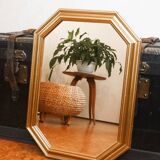 Art Deco style golden octagonal wall mirror