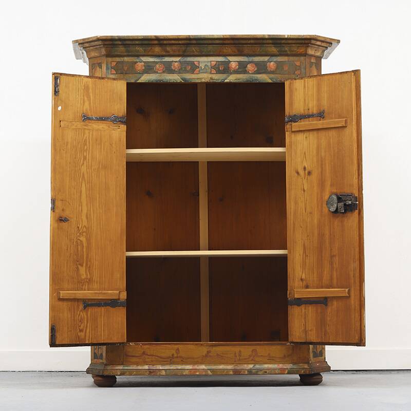 Painted Folk Art Bridal Cupboard