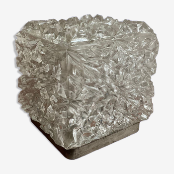 Plafonnier ice cube en verre vintage