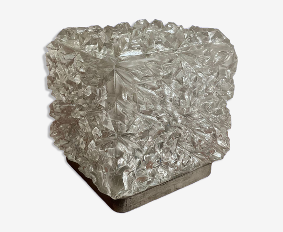 Plafonnier ice cube en verre vintage