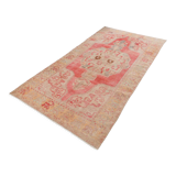 5x9 pale red & tan beige vintage rug 146x279cm