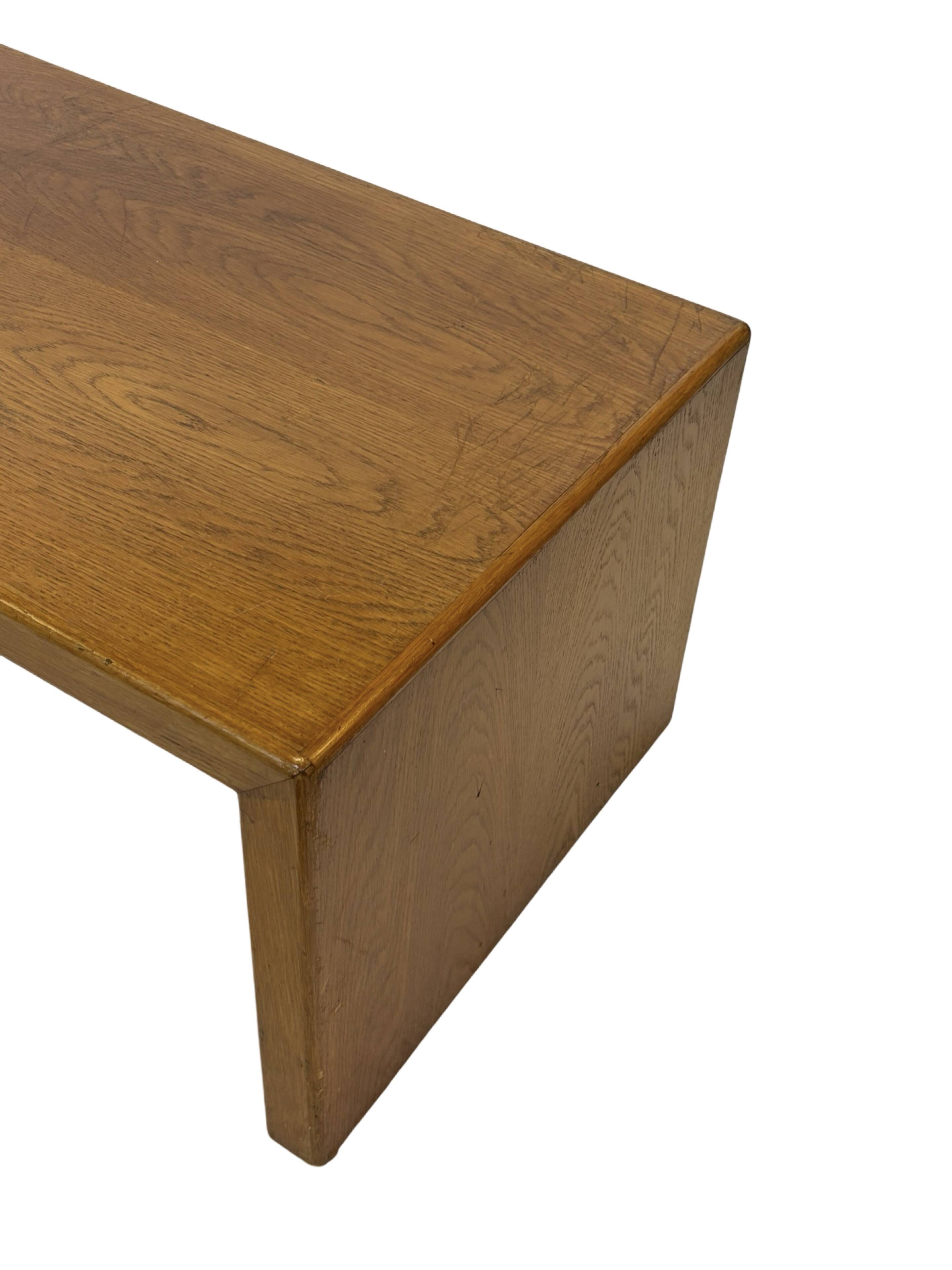 Minimalist vintage teak wood small solid bench