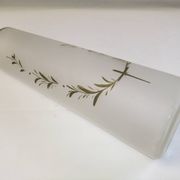 Old art nouveau vase frosted glass cylinder leaf decoration