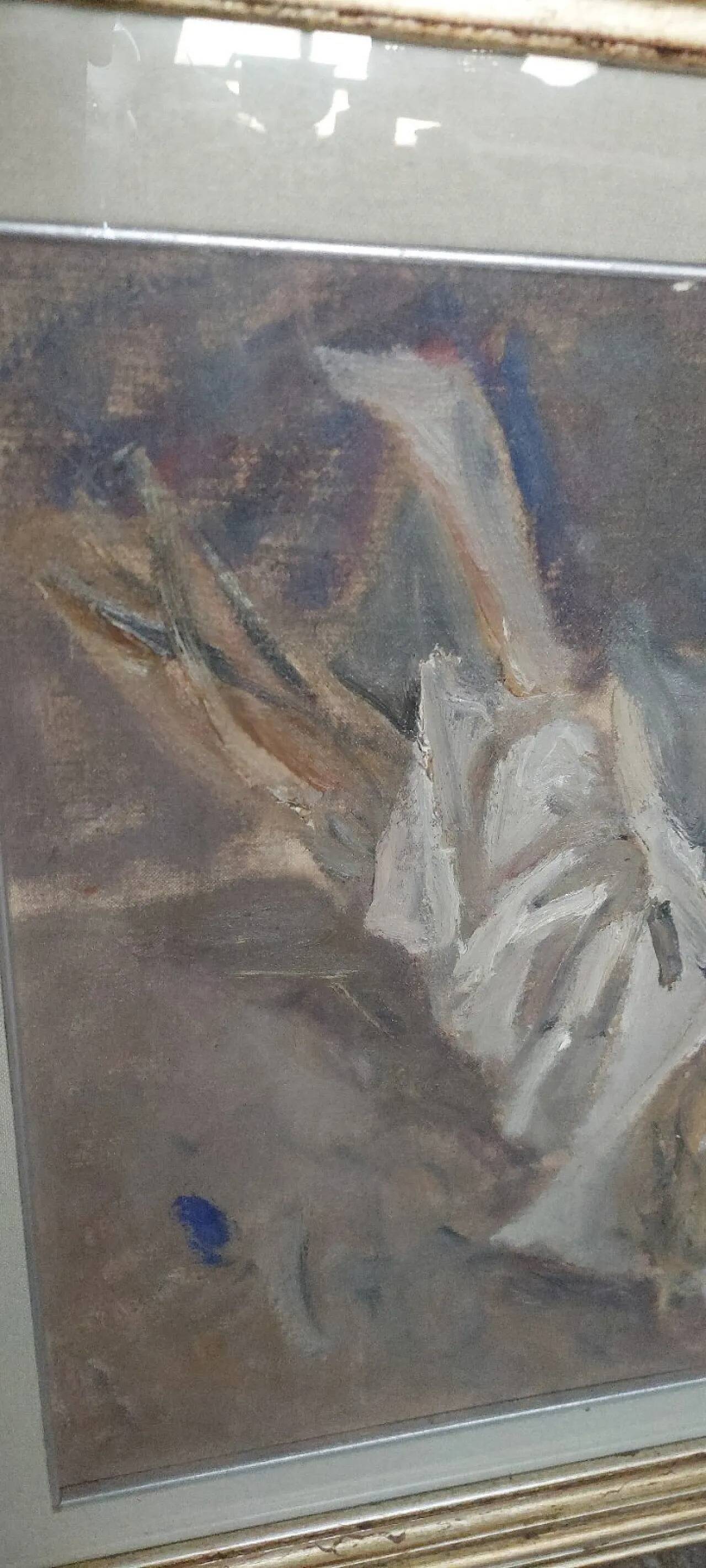 Still life by Giuseppe Manfredi, oil on cardboard, 20th century