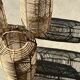 Large lantern-shaped rattan pendant lamp H50 D24