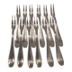 12 silver-plated metal snail forks, SFAM silversmith, Art Deco style