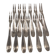12 silver-plated metal snail forks, SFAM silversmith, Art Deco style