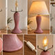 Vintage lamp in speckled pink blown glass
