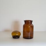 Amber apothecary glass jar