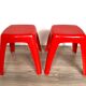 Space age plastic stool, vintage end table, mid century, red plant stand