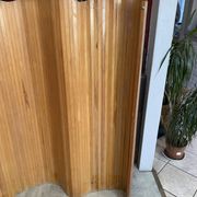 Paravent style Baumann bois autoportant vague pliable vintage 1950