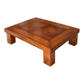 Grande table basse extensible en merisier & loupe de noyer – 1996