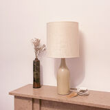 Lampe grès et jute tissée