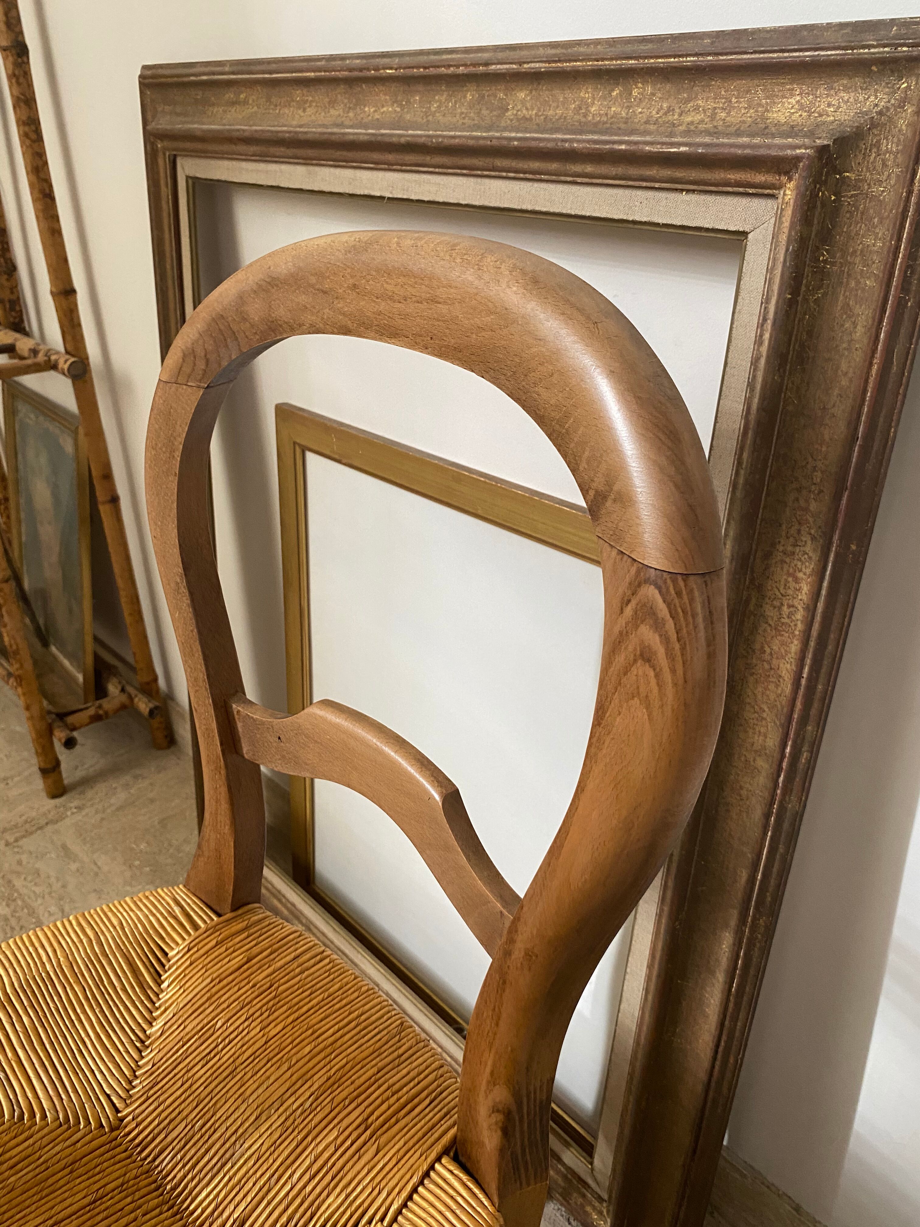 Deux chaises paillées création artisanale années 80
