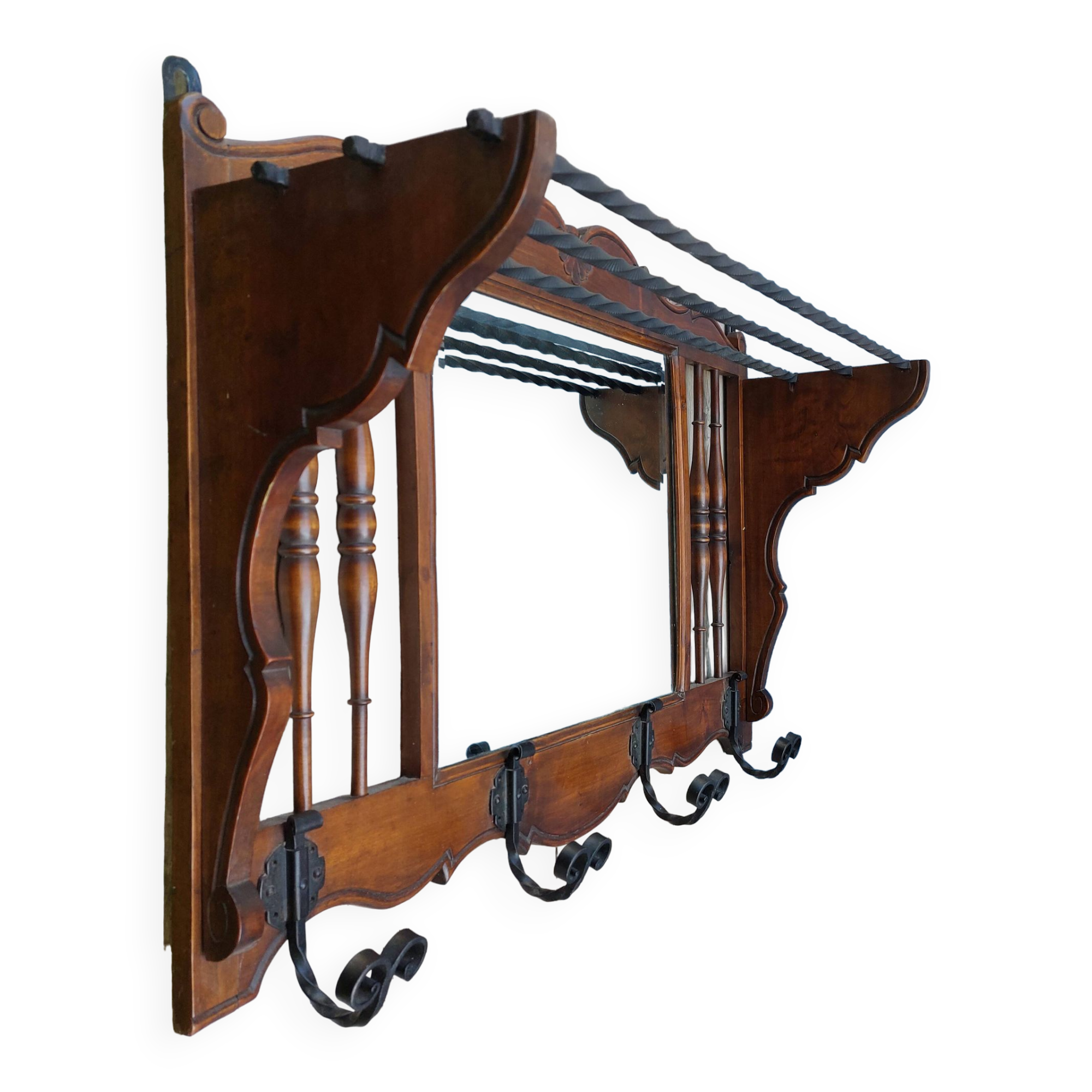 Coat rack with mirror