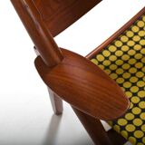 CH-28 Teak and Unika Vaev Easychair by Hans J. Wegner 1960s