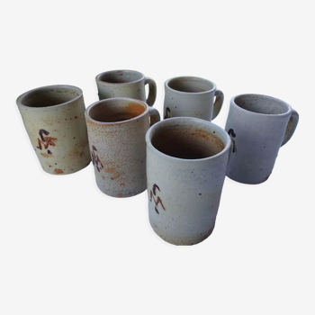 Pyrite stoneware mugs