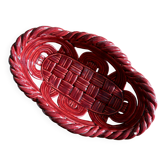 Corbeille vintage en céramique rouge