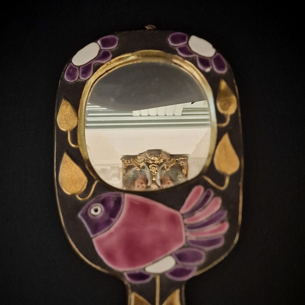 Vintage mirror Mithé Espelt ceramic