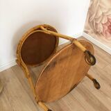 1960s/70s rattan rolling bar/serving cart