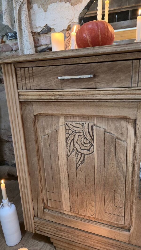 Buffet / bahut Art déco en chêne restauré