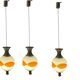 Set of 3 Space Age Pendant Lights in White Opaline Glass, Italy, 1970s