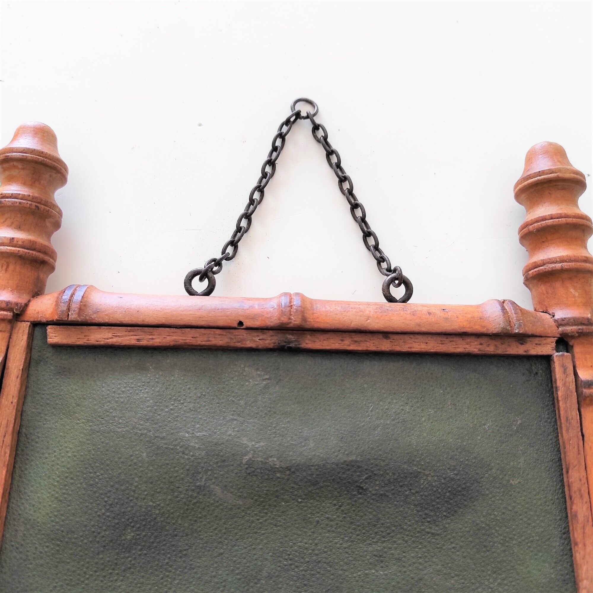 Former miroir says of barbier annee 30/50 bois style bambou true period 35x45cm