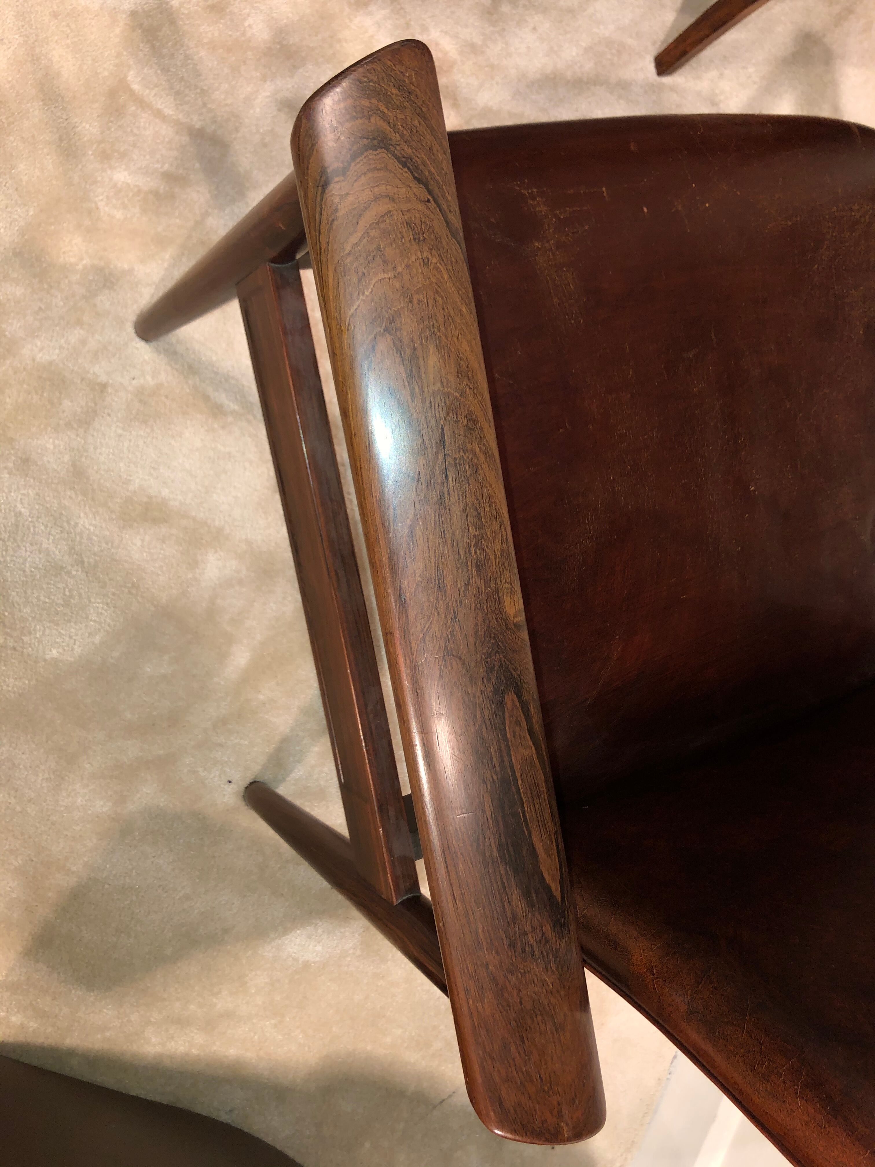 Finn Juhl's "Diplomat" armchair from the 1960s in solid rosewood and leather
