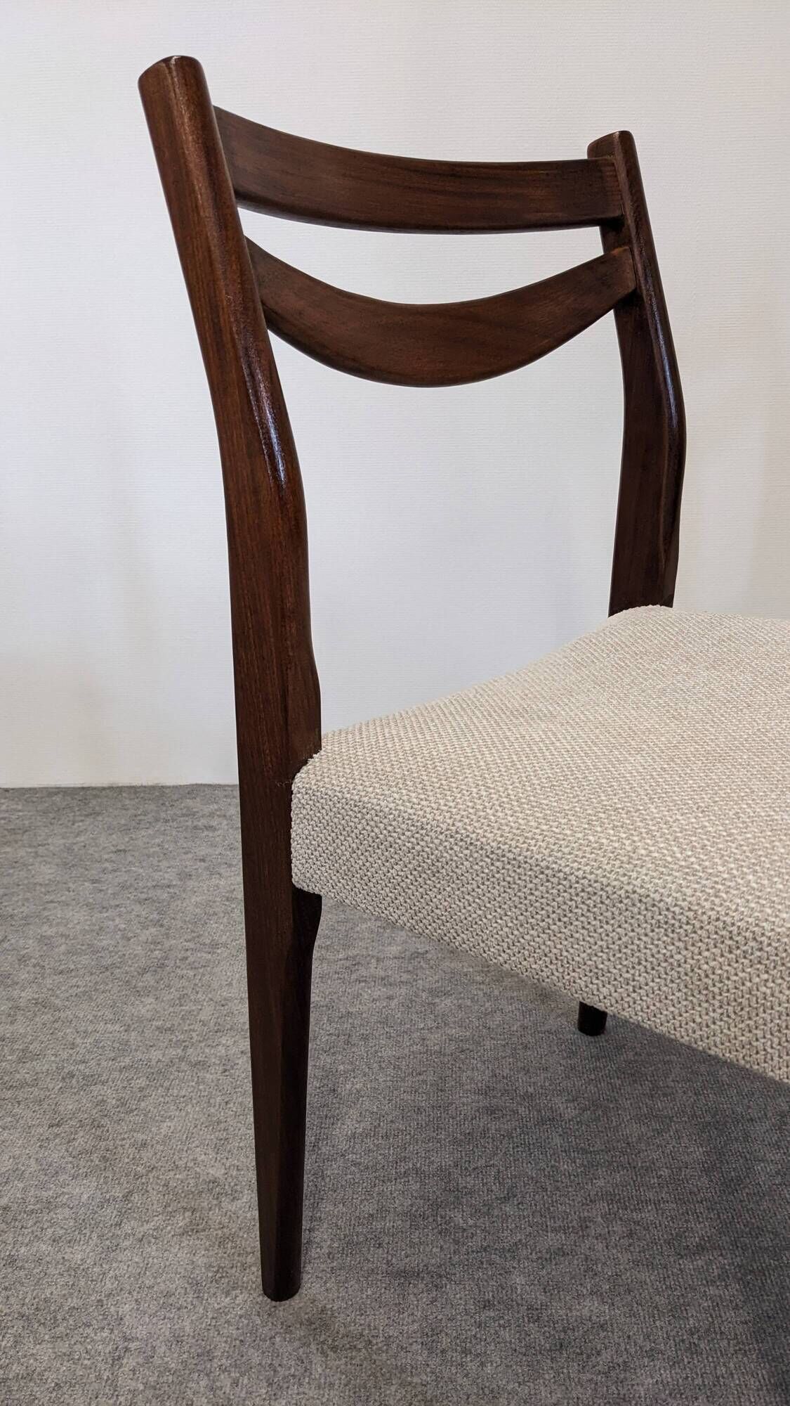 Set of 6 Scandinavian style teak chairs, France circa 1970.