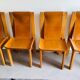 Chaises en orme massif et cuir , Luigi Gorgoni , roche bobois