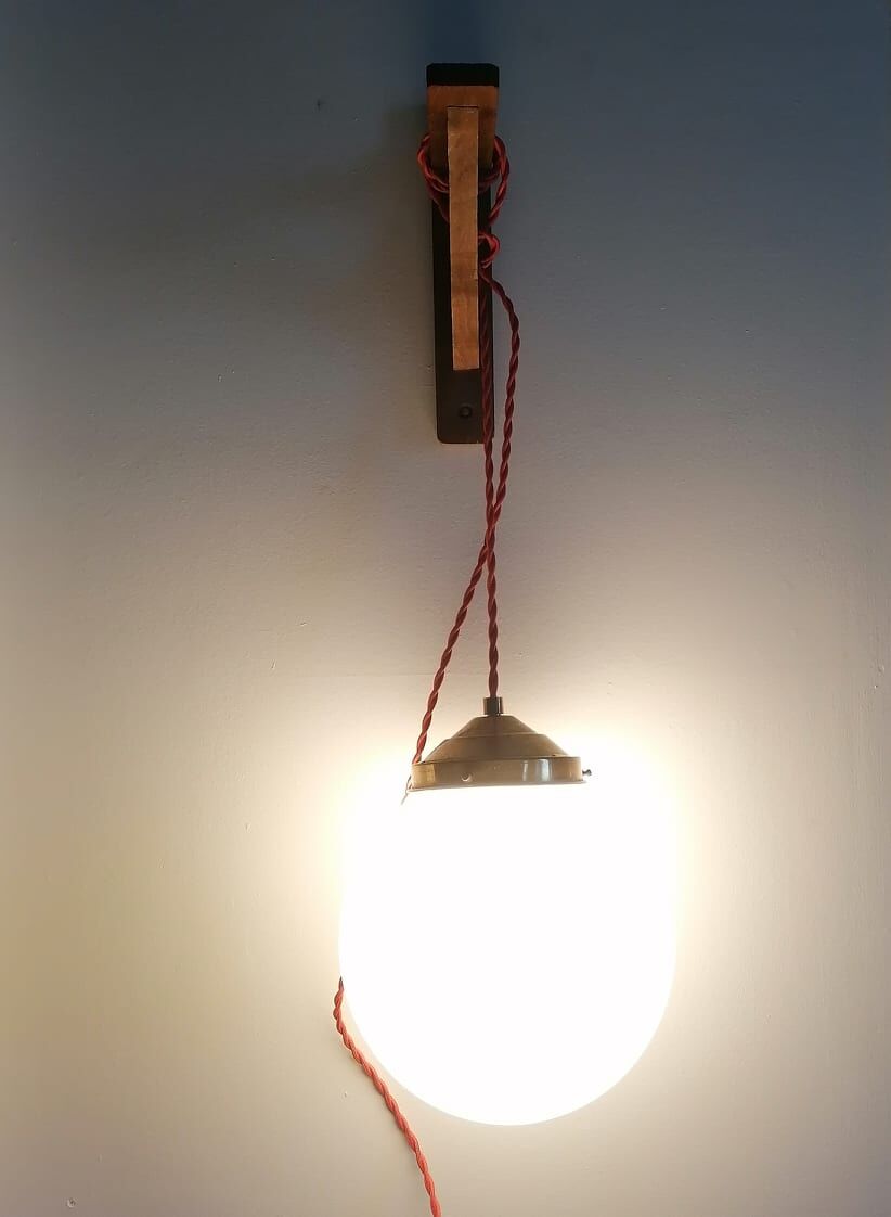 1950s opaline portable lamp