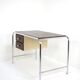 Bureau style Bauhaus en métal chromé cintré et simili cuir