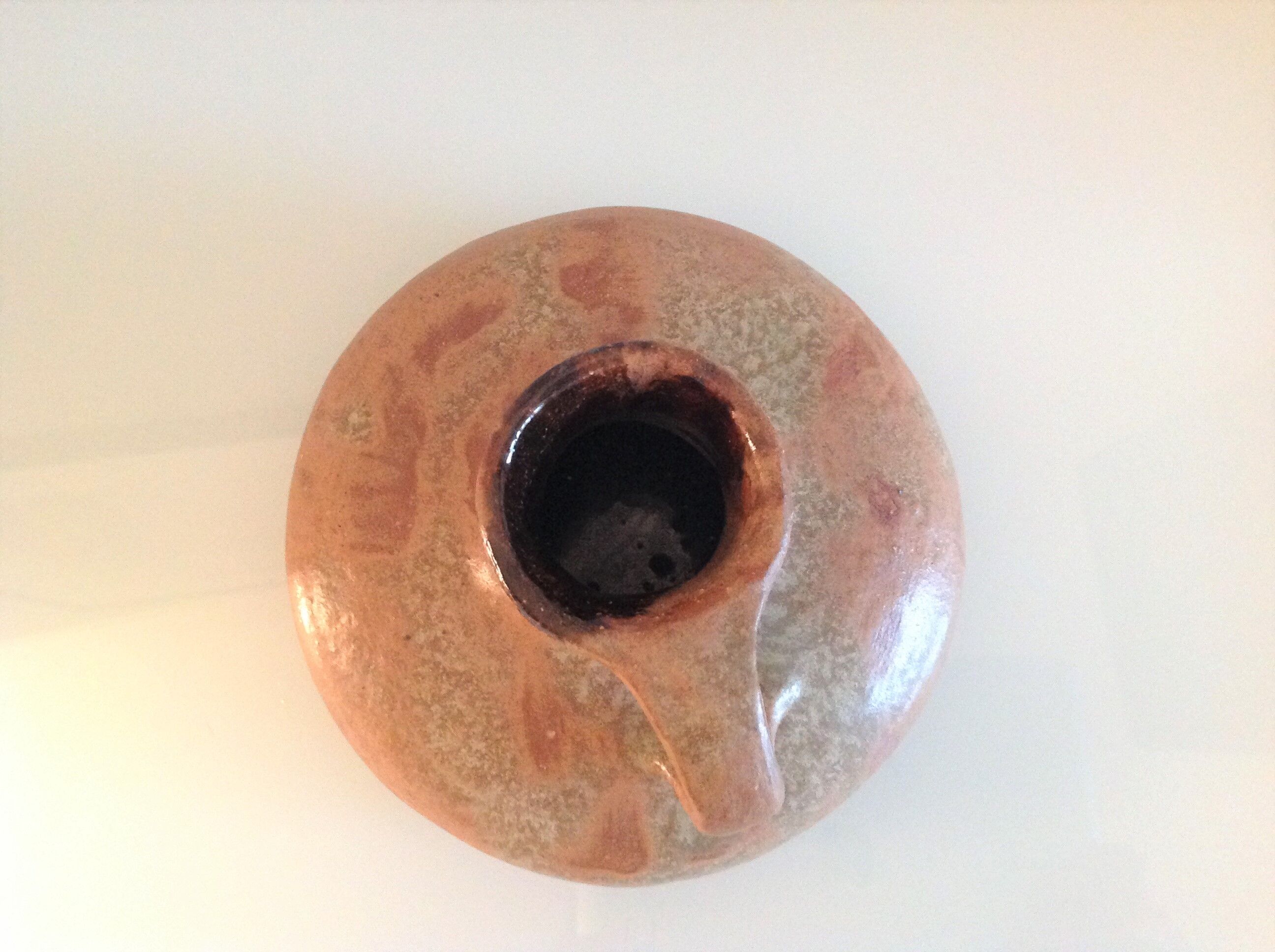 Flat vase in brown 60s-70s