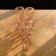 10 vintage rosaline pink glass wine glasses