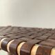 Large raw bench in wood and tawny leather